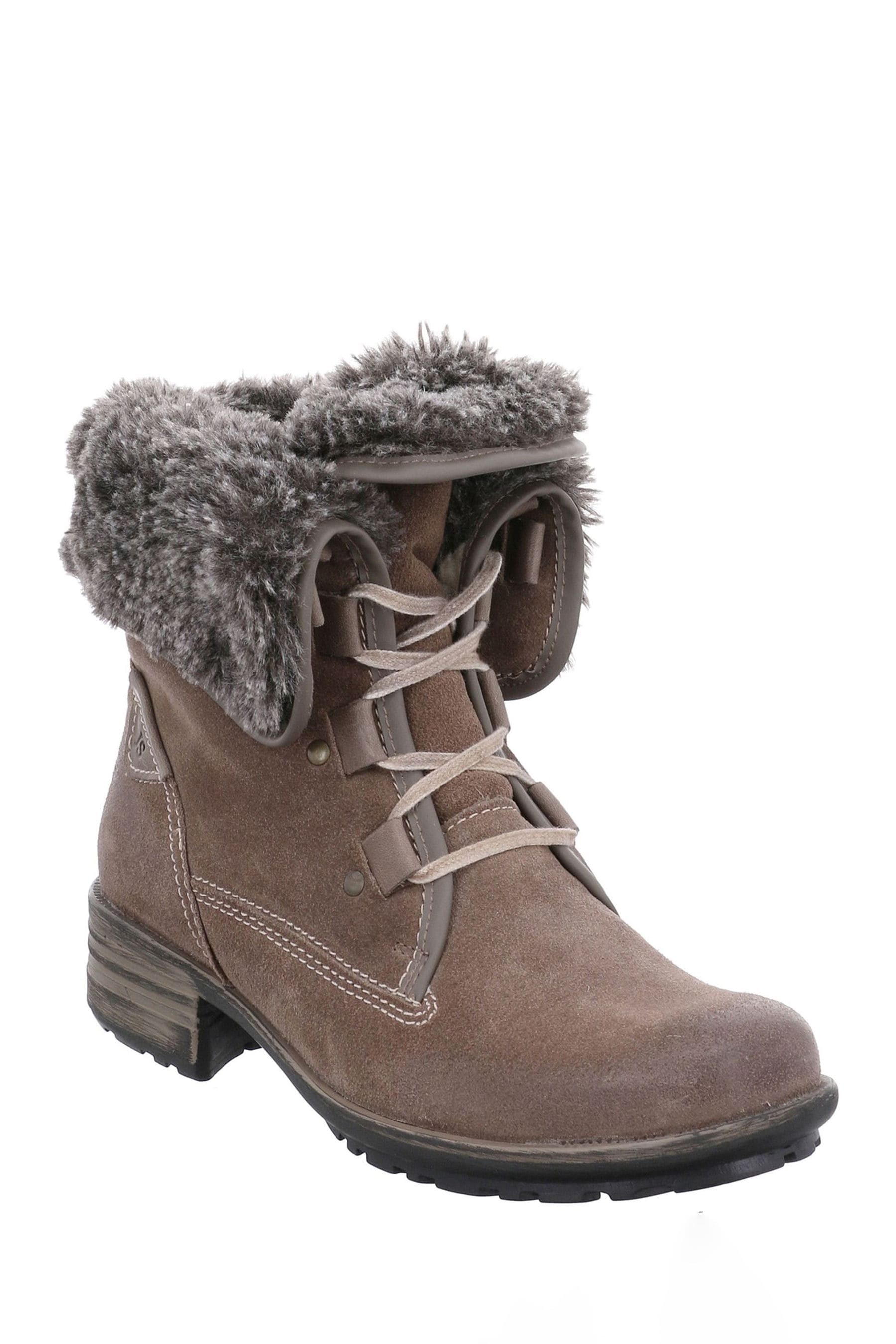 Buy Josef Seibel Cream Sandra Faux Fur Lined Ankle Boots from the