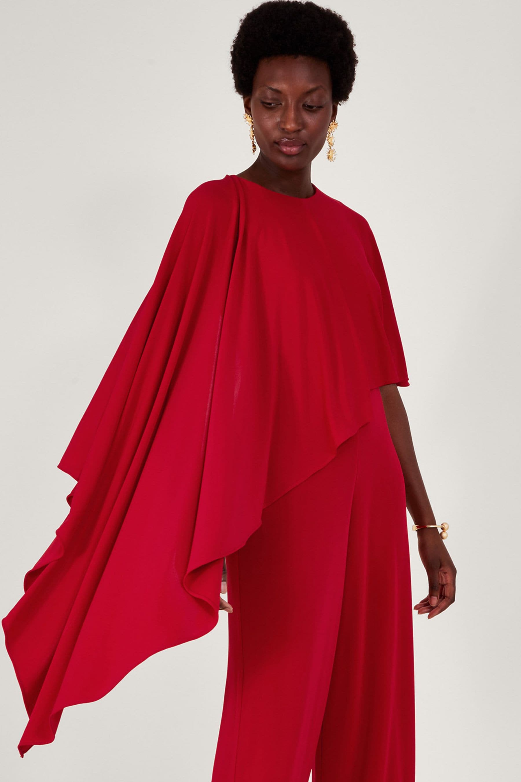 Buy Monsoon Red Delia Drape Jumpsuit from the Next UK online shop