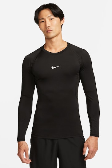 Nike Black/Grey Pro Dri-FIT Long-Sleeve Top