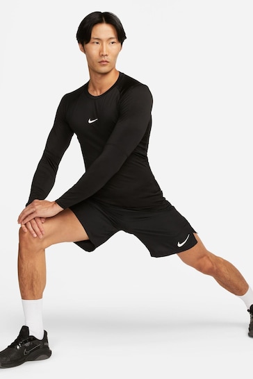 Nike Black/Grey Pro Dri-FIT Long-Sleeve Top