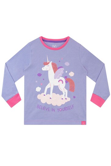 Harry Bear Pink Believe In Yourself Unicorn Slogan Pyjamas