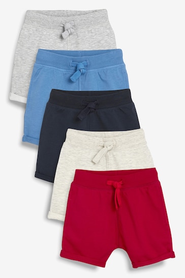 Red/Blue/Grey 5 Pack Jersey Puff Shorts (3mths-7yrs)