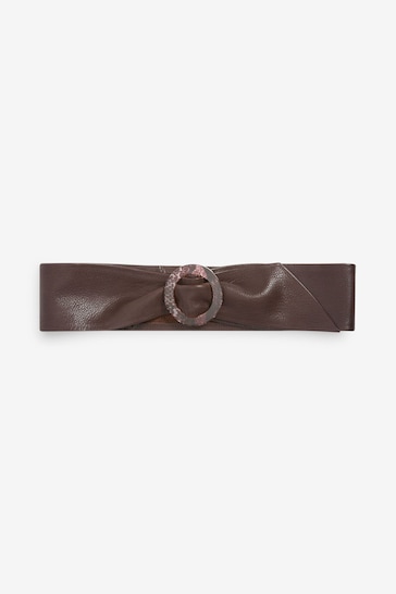 Chocolate Brown Leather Waist Belt