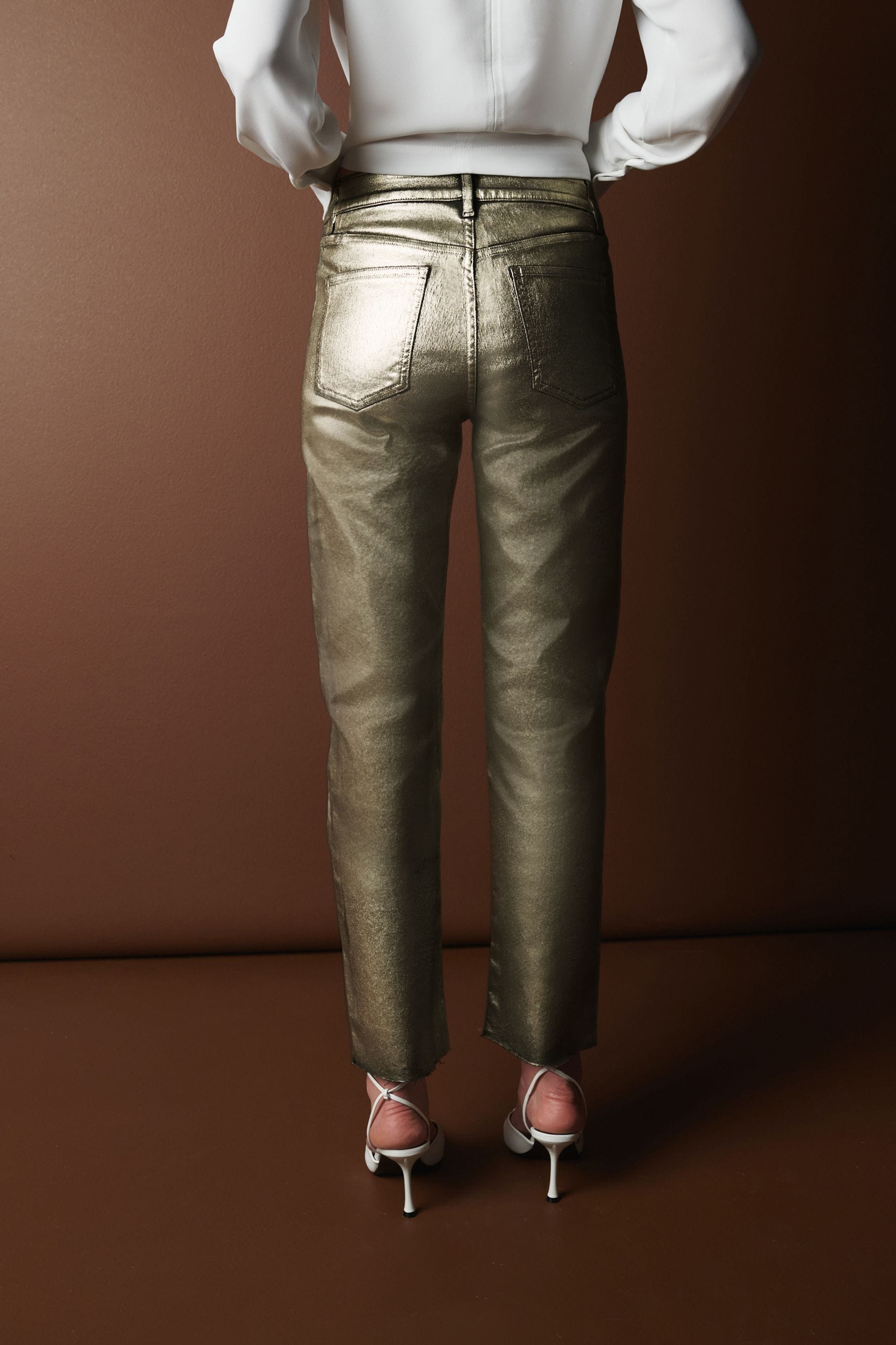 Gold coated jeans deals