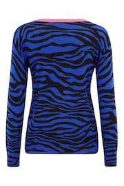 Pour Moi Blue Riley Zebra Print Ecovero Knit Jumper - Image 4 of 4