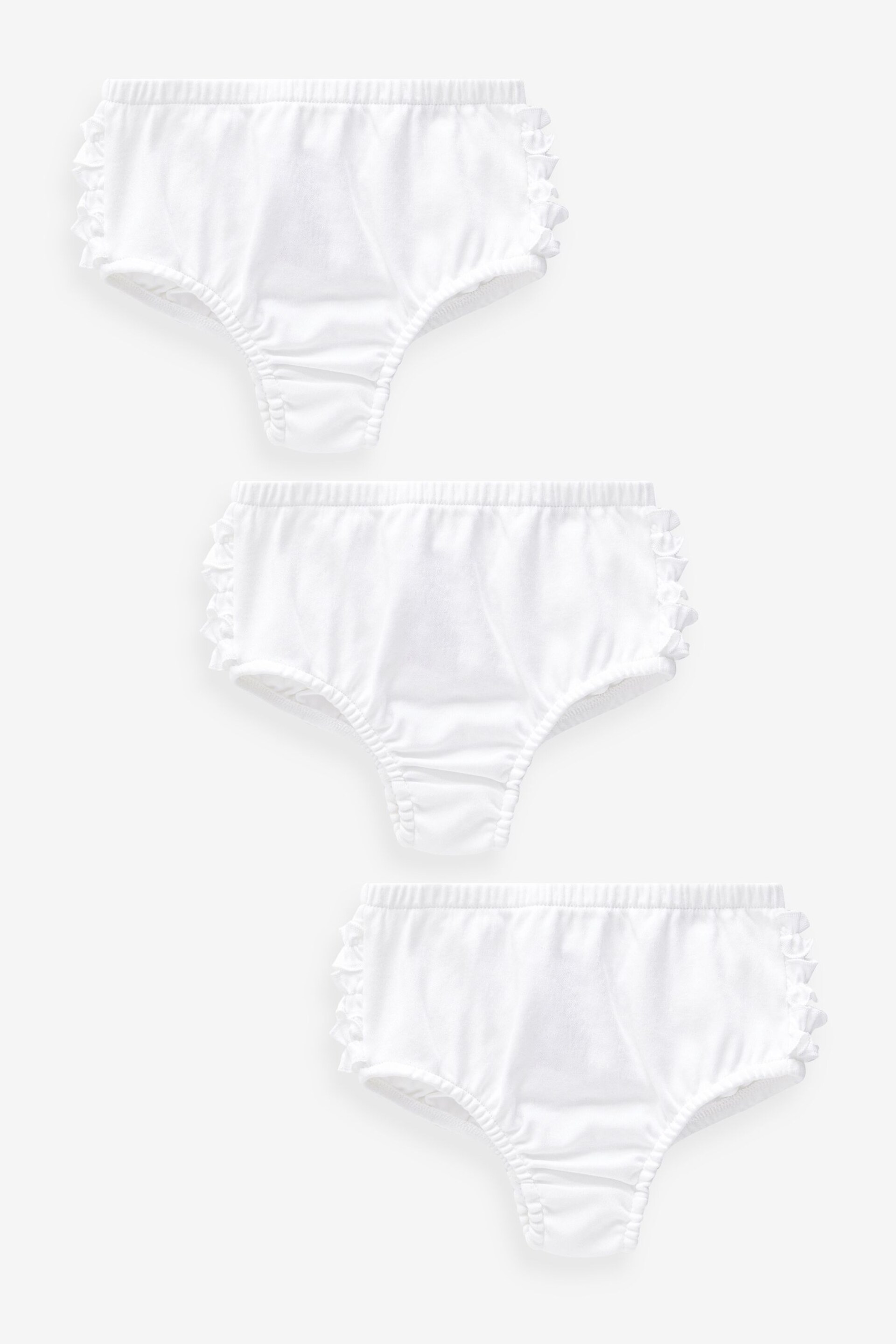 White 3 Pack Baby Knickers (0mths-2yrs) - Image 1 of 4