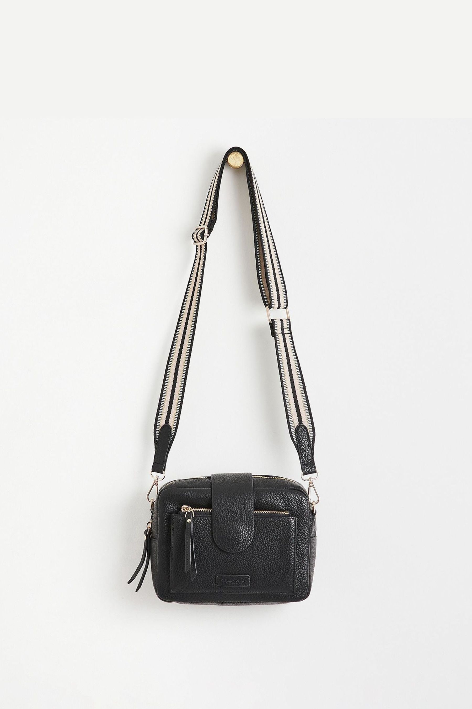 Buy Oliver Bonas Black Charlee Striped Crossbody Bag from the Next