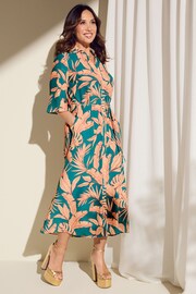 Myleene Klass Blue Tropical Print Shirt Dress - Image 2 of 10