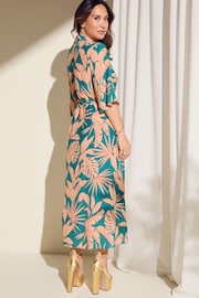 Myleene Klass Blue Tropical Print Shirt Dress - Image 3 of 10