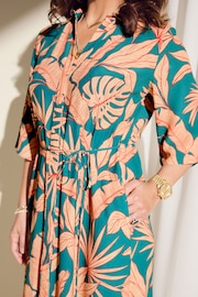 Myleene Klass Blue Tropical Print Shirt Dress - Image 7 of 8