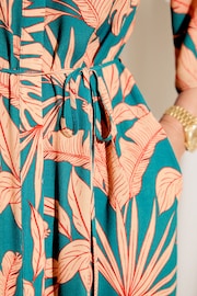 Myleene Klass Blue Tropical Print Shirt Dress - Image 8 of 8