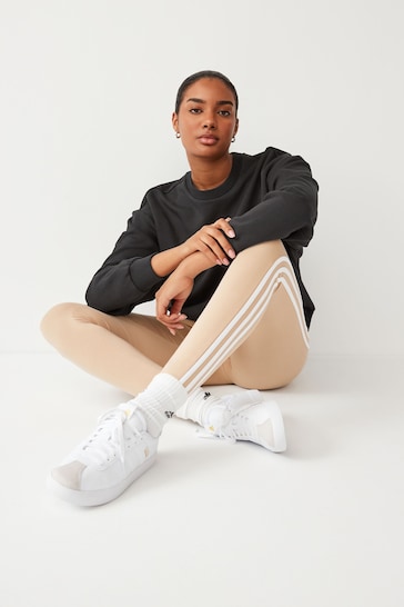 adidas Brown Sportswear 3 Stripes Leggings
