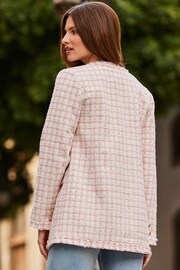 Sosandar Pink Boucle Collarless Jacket - Image 2 of 5