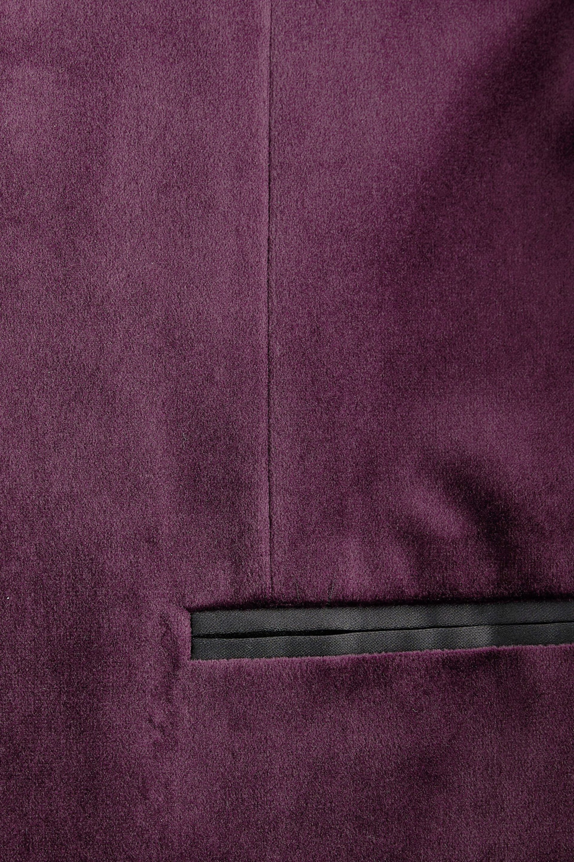 Burgundy Slim Velvet Blazer - Image 11 of 11