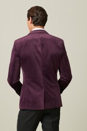 Burgundy Slim Velvet Blazer - Image 3 of 11