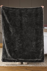 Charcoal Grey Ariana Faux Fur Throw - Image 3 of 5