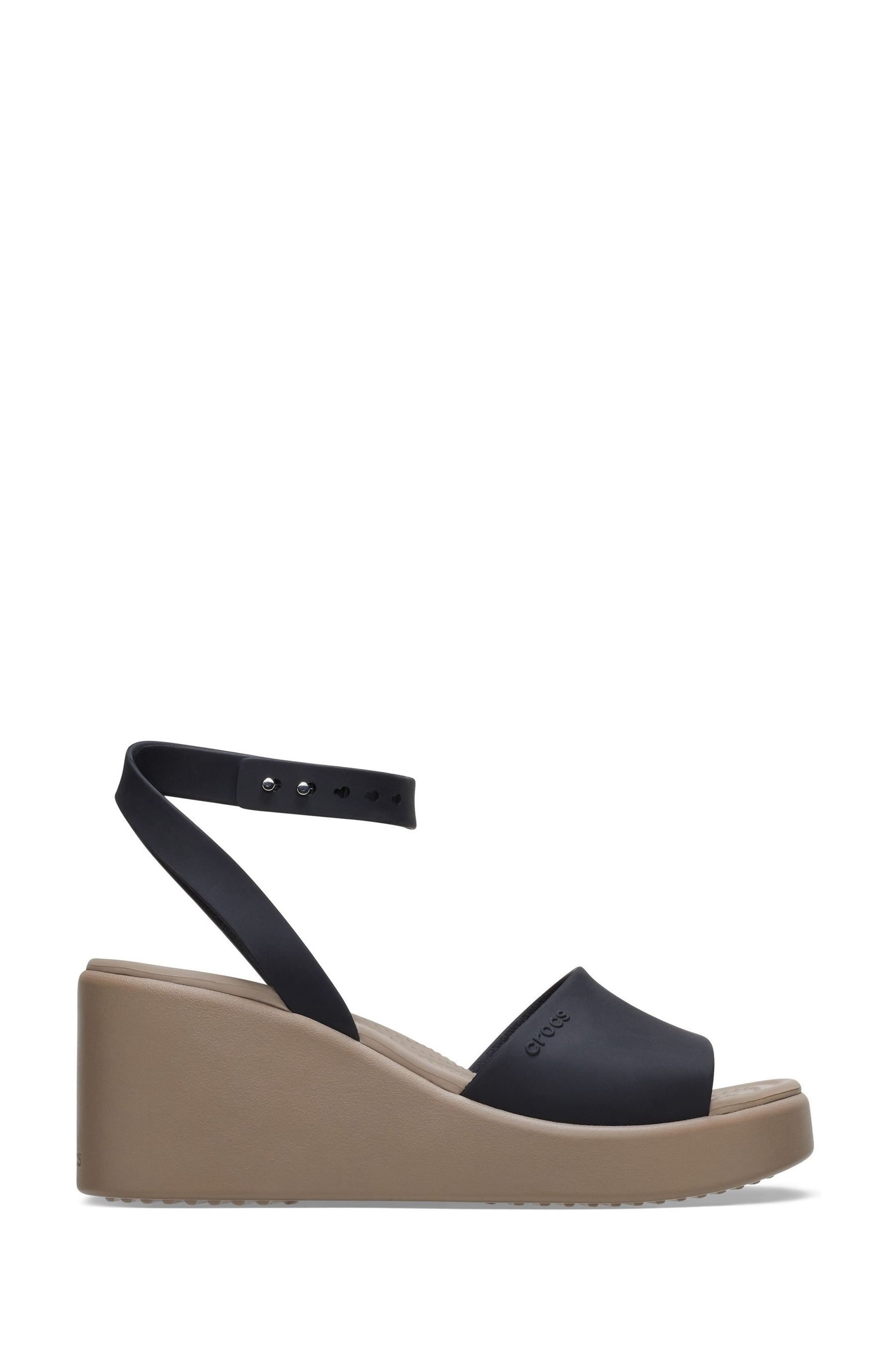 Crocs Black Brooklyn Ankle Strap Wedges