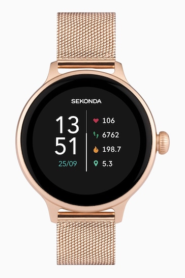 Sekonda Connect Rose Gold Mesh Stainless Steel Strap Smart Watch
