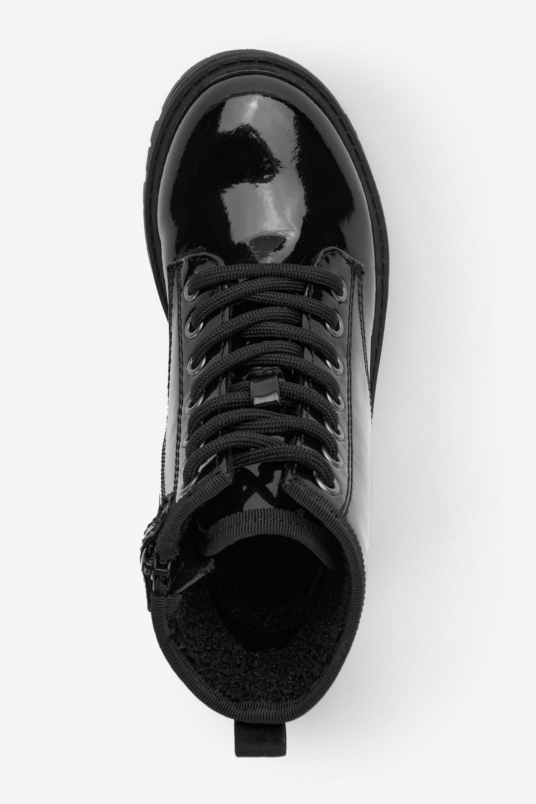 Wide fit black borg new arrivals lined lace up boots