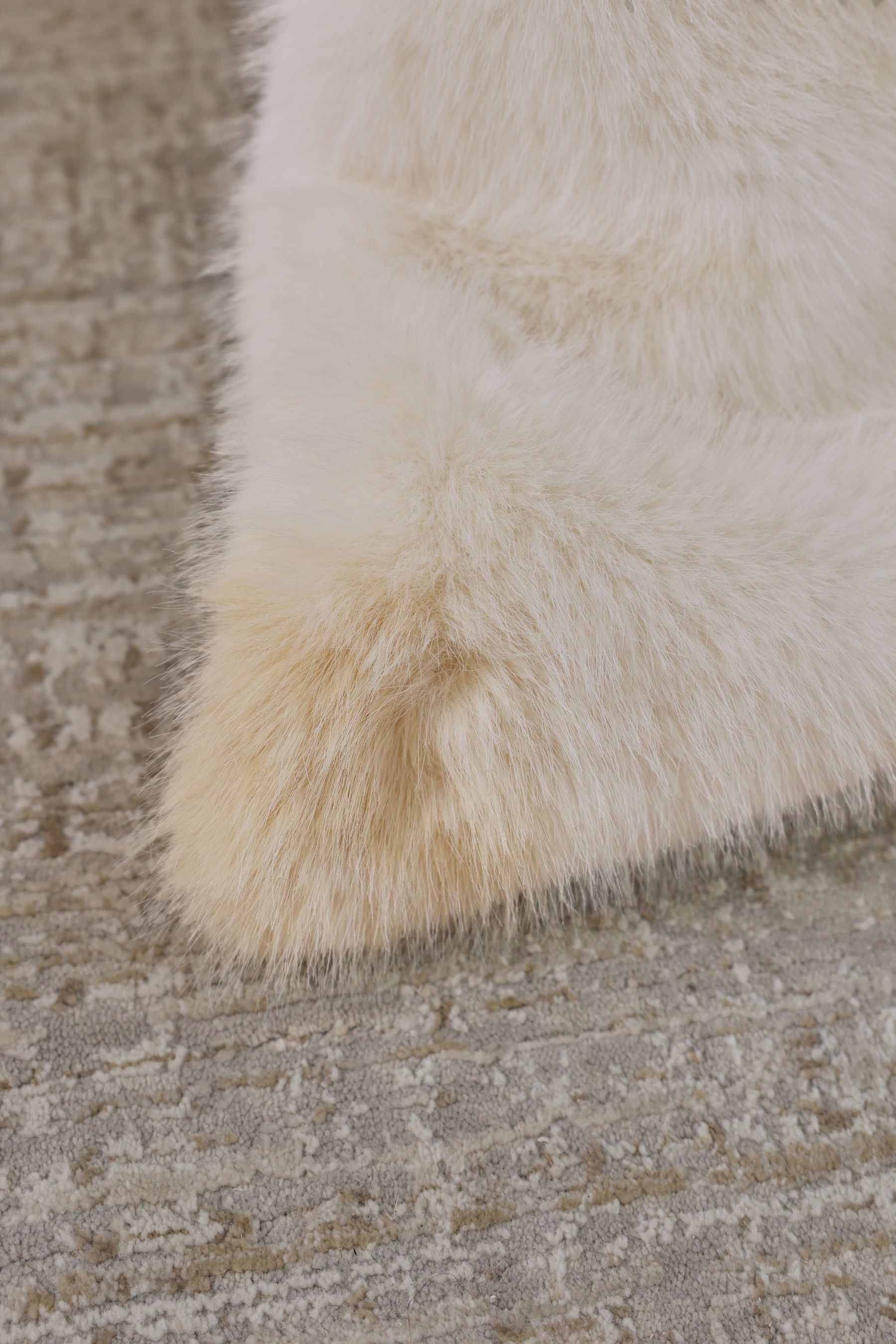Ivory faux fur throw pillow best sale