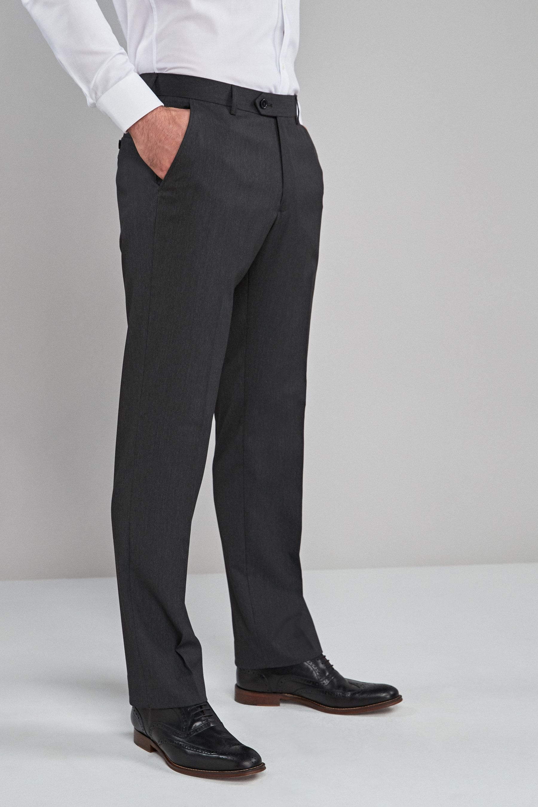 Charcoal grey mens sales trousers