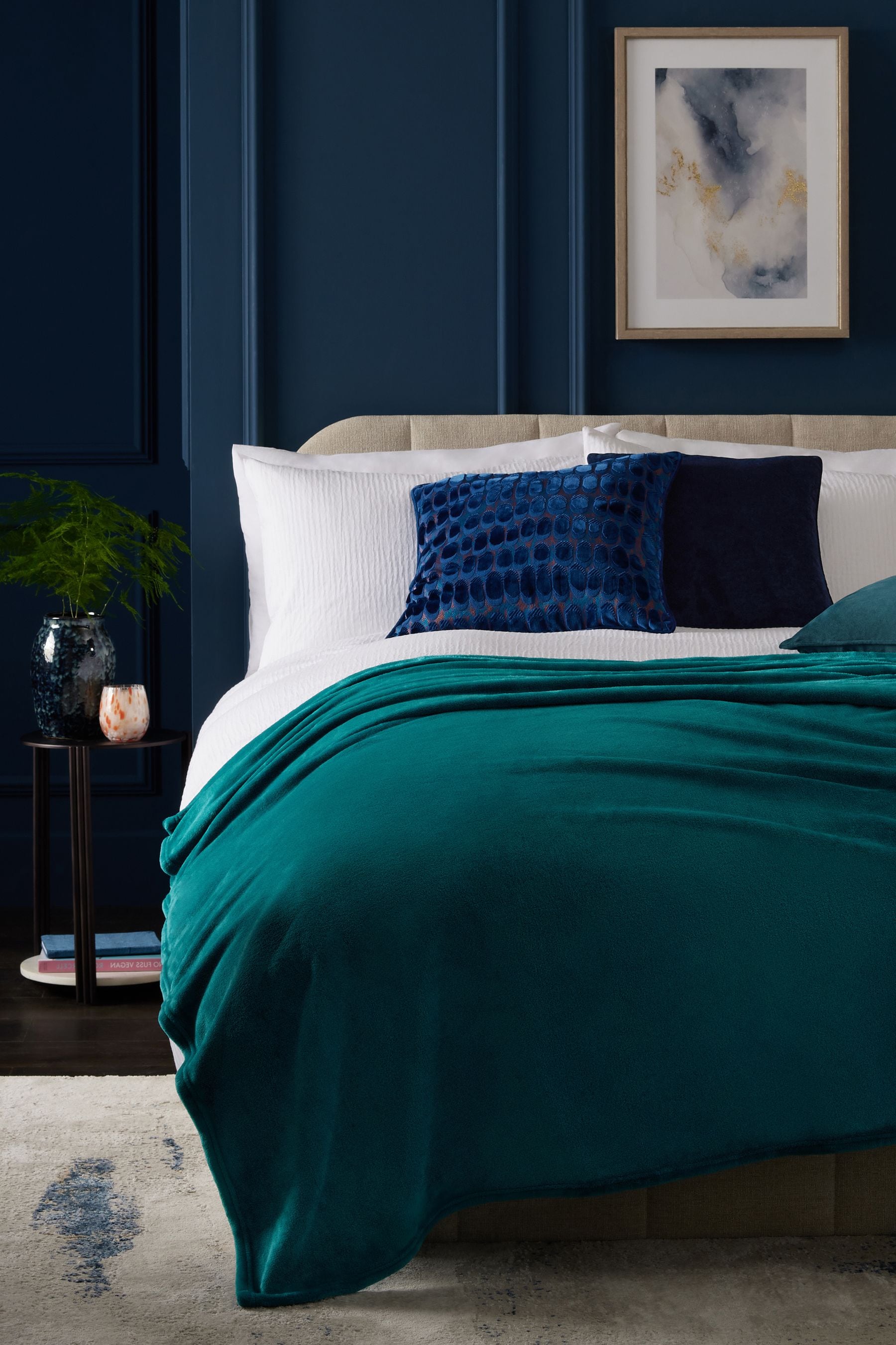 Teal fleece throw shop