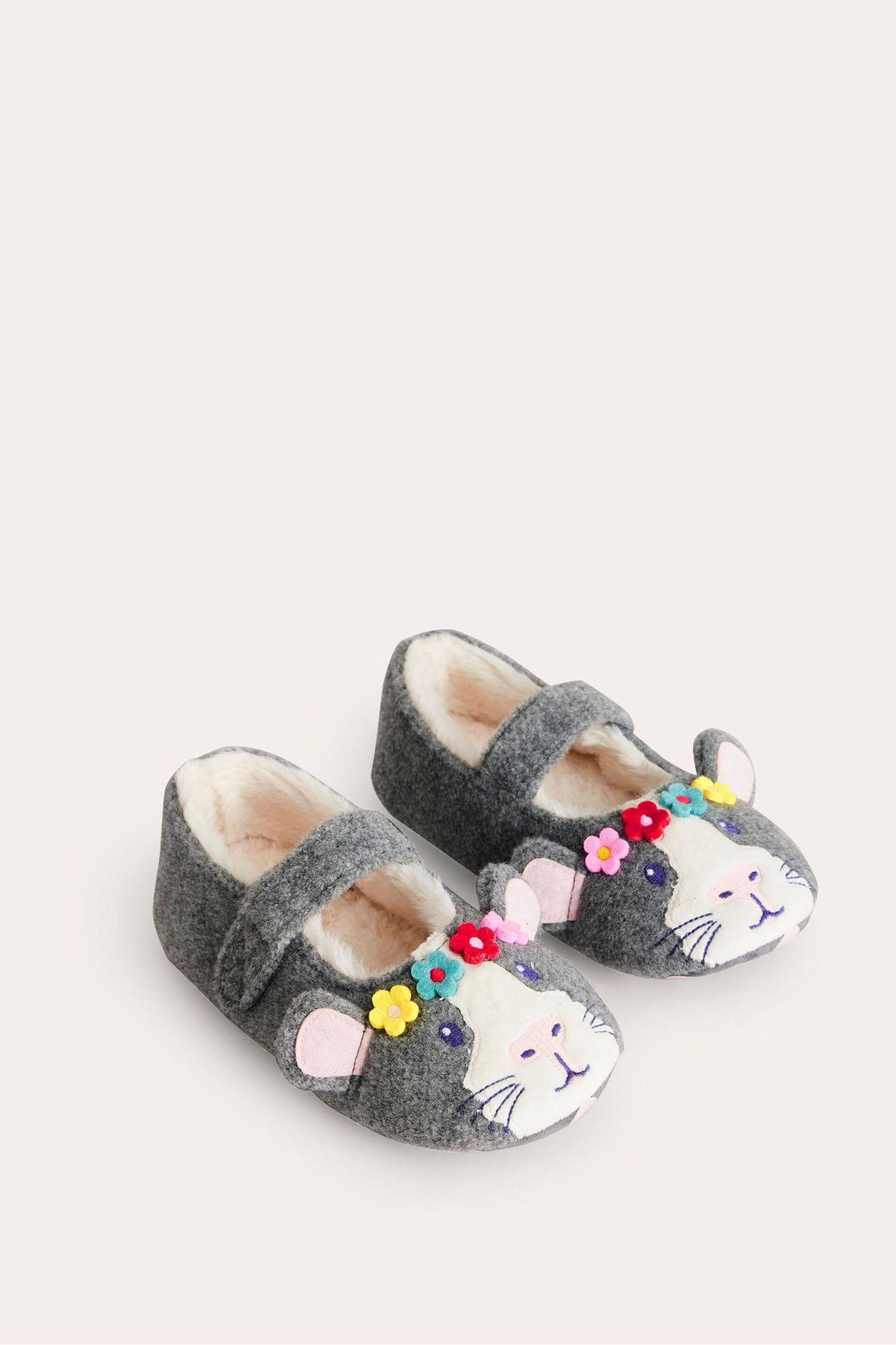 Boden Grey Guinea Pig Slippers - Image 1 of 3