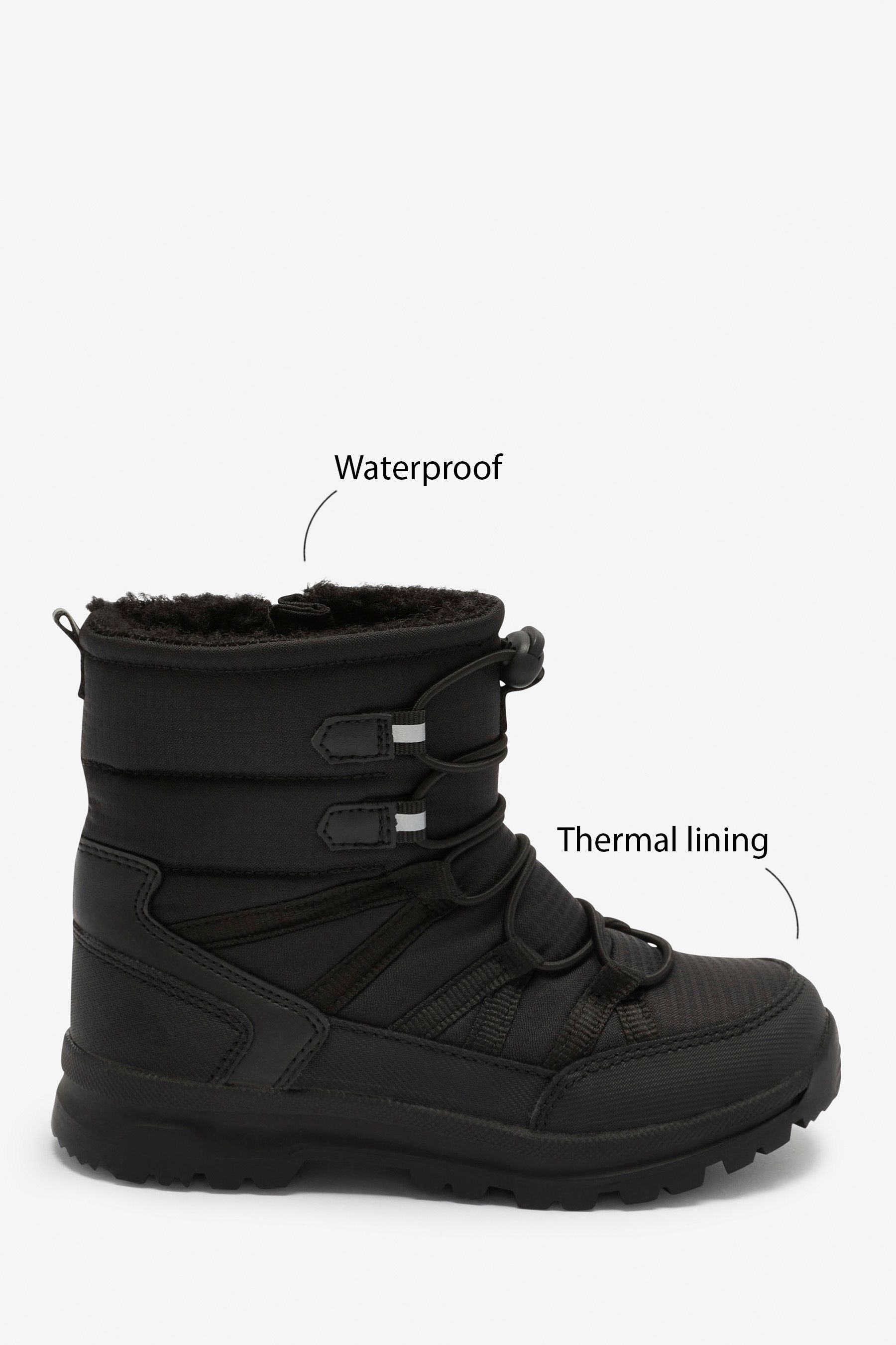 Buy Black Waterproof Thermal Thinsulate Lined Boots from the Next