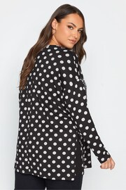 Yours Curve Black/White Heart Sequin Printed 3/4 Sleeve Split Hem Top - Image 3 of 4