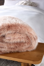 Pink Loulou Faux Fur Throw - Image 3 of 6