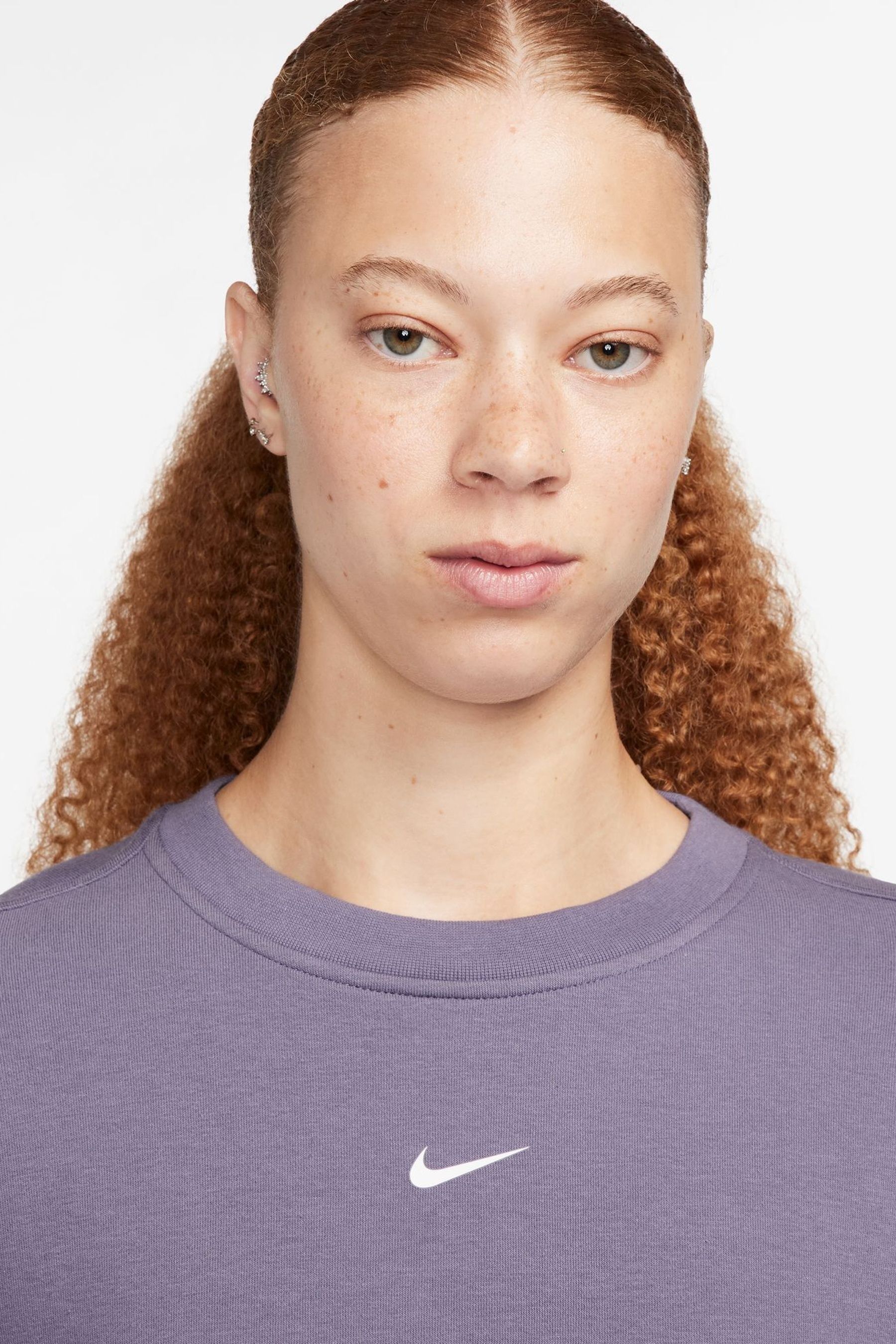 Buy Nike Purple Dri FIT One Long Sleeve Crew Neck Jumper from Next Luxembourg