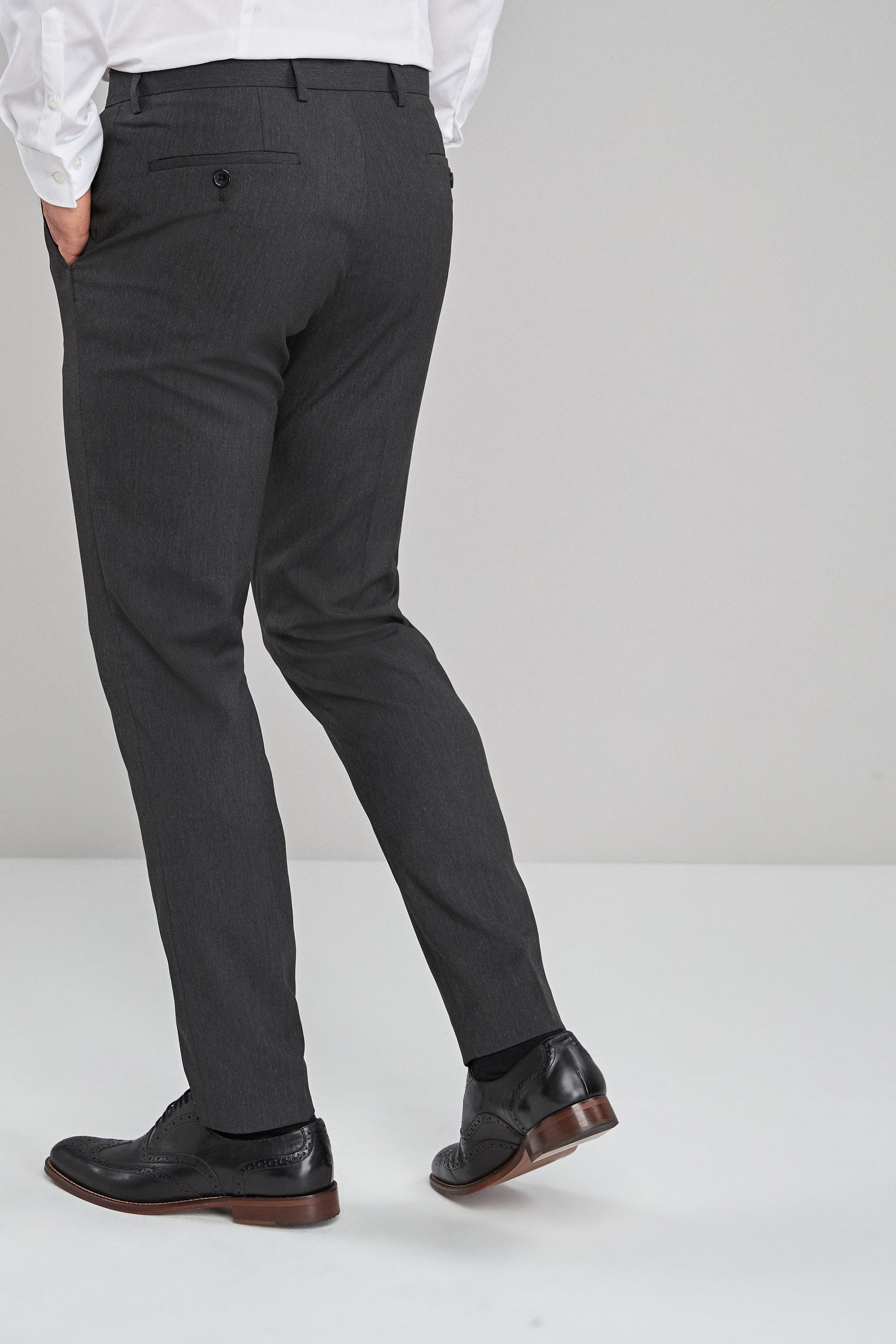 Grey skinny stretch trousers sales