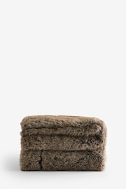 Brown Bear Faux Fur Throw - Image 4 of 4