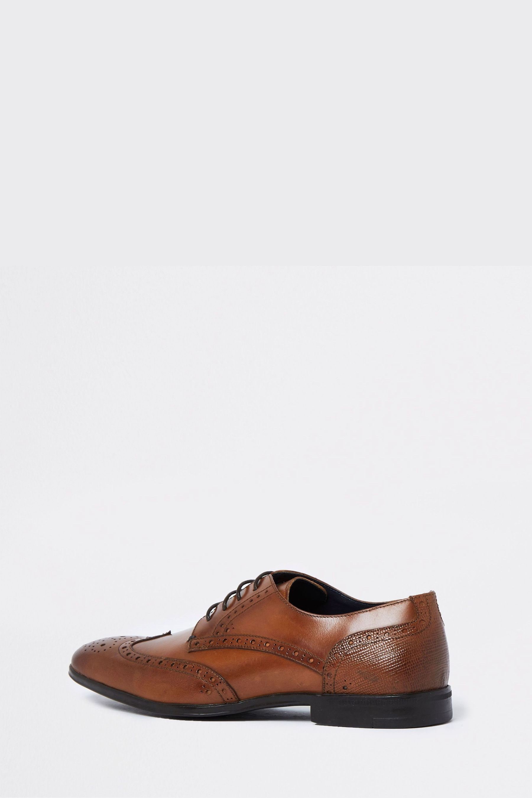 Buy River Island Brown Lace Up Leather Brogue Derby Shoes from the Next UK online shop