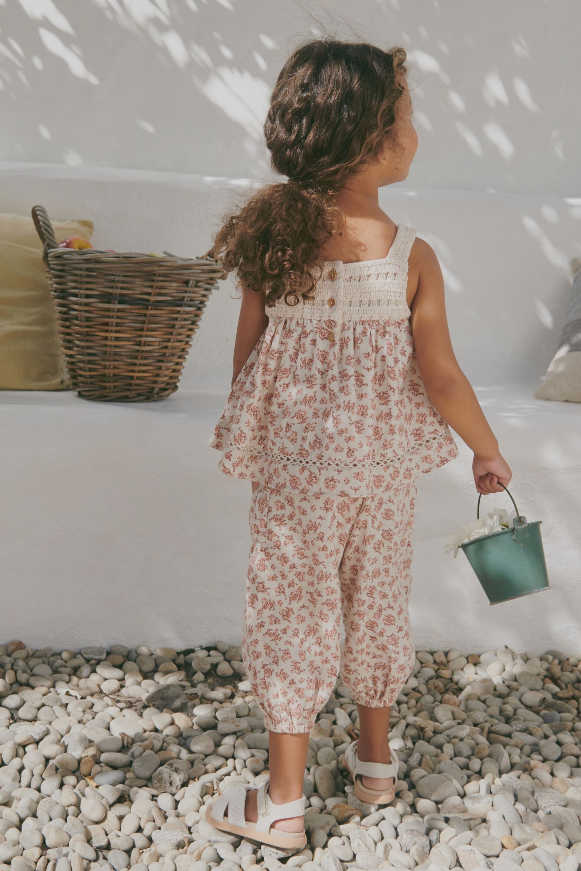 Rust Brown Floral Print Co-Ord Shirt and Trousers Set (3mths-7yrs) - Image 3 of 7