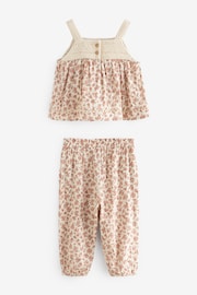 Rust Brown Floral Print Co-Ord Shirt and Trousers Set (3mths-7yrs) - Image 5 of 7