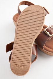 Tan Brown Regular/Wide Fit Buckle Flatform Sandals - Image 5 of 5
