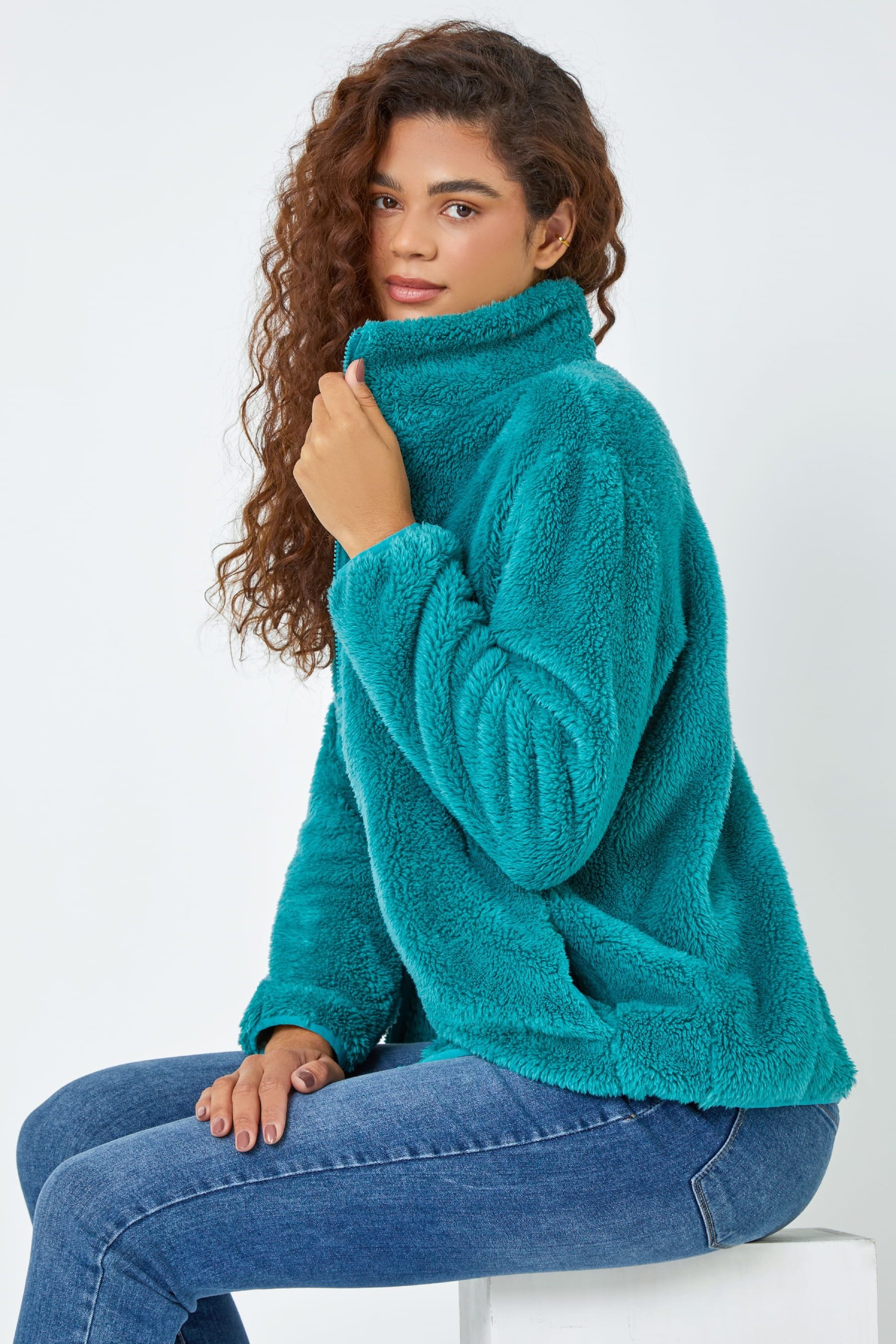 Buy Roman Green Sherpa Borg Fleece Jacket from the Next UK online shop