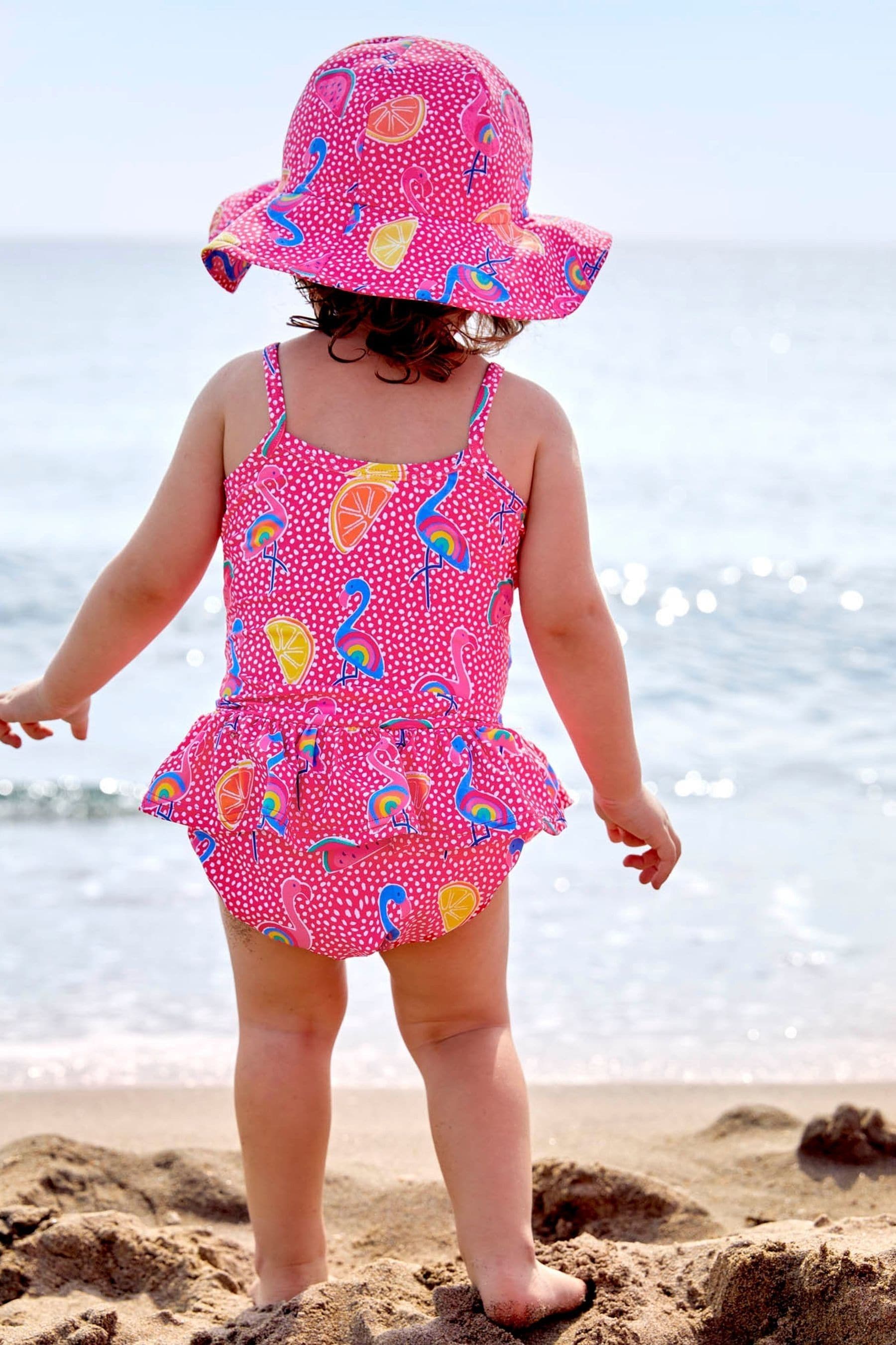 Buy JoJo Maman Bebe Pink Flamingo Swimsuit with Integral Nappy from Next Canada