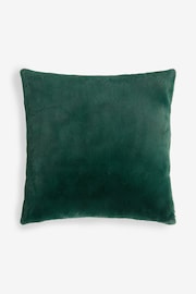 Green 50 x 50cm Plush Faux Fur Cushion - Image 1 of 3