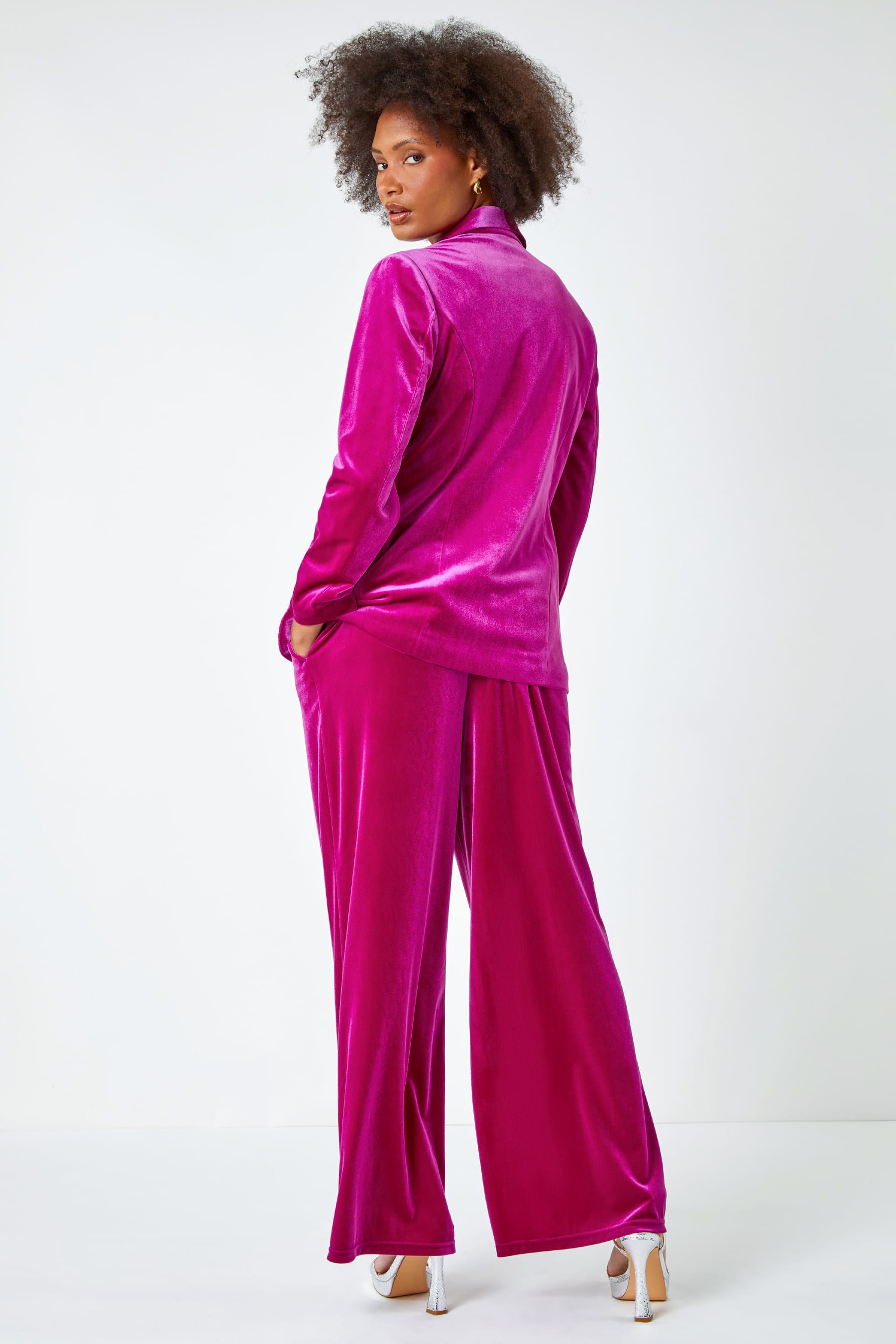 Buy Dusk Pink Velvet Diamante Button Stretch Blazer from the Next UK online shop