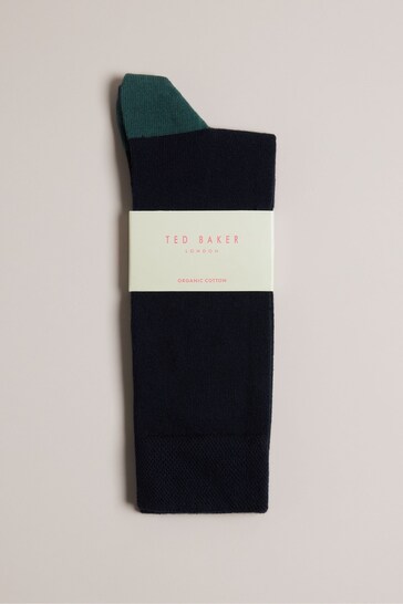 Ted Baker Blue Corecol Socks With Contrast Colour Heel And Toe