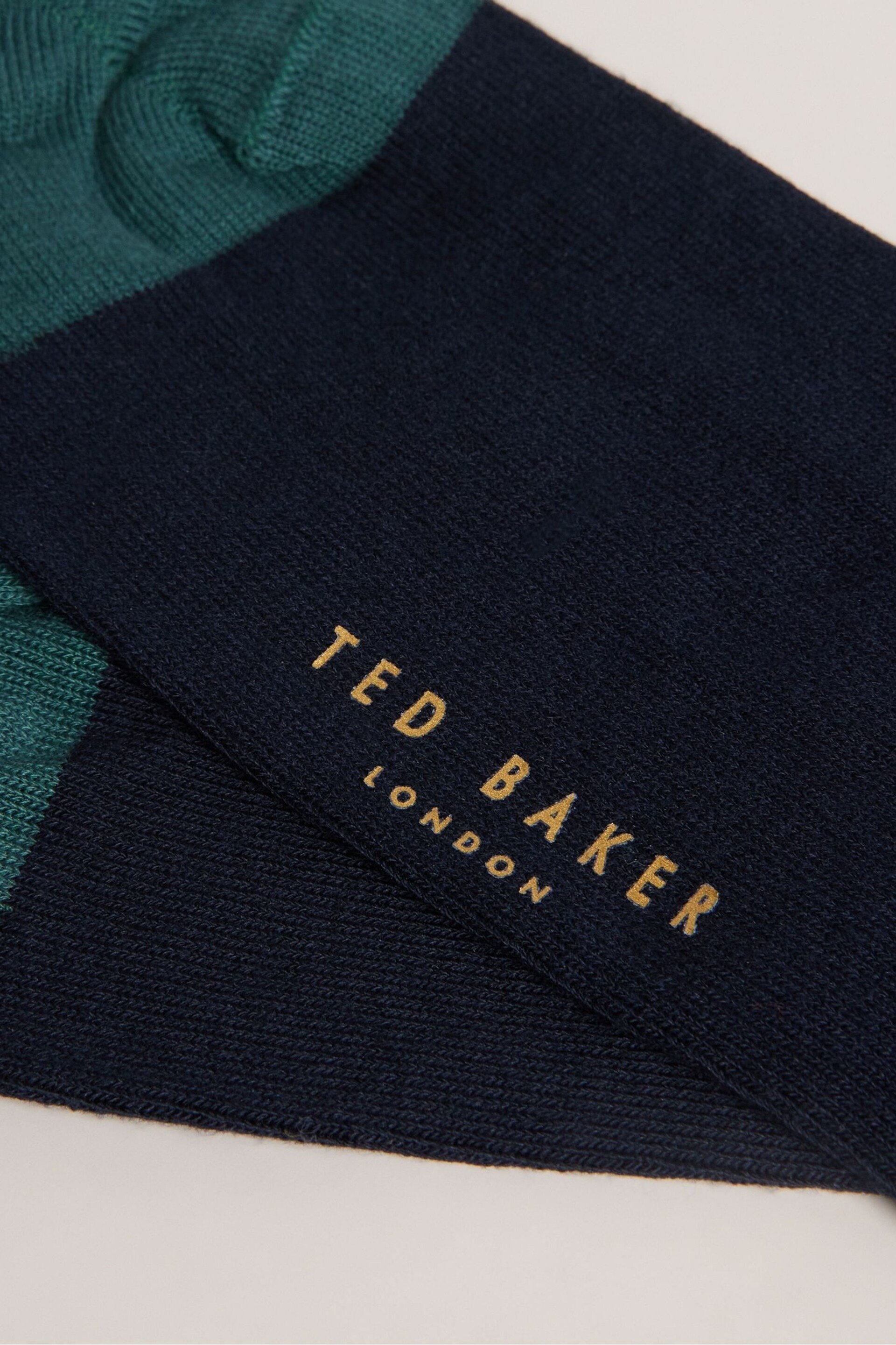 Ted Baker Blue Corecol Socks With Contrast Colour Heel And Toe - Image 3 of 3