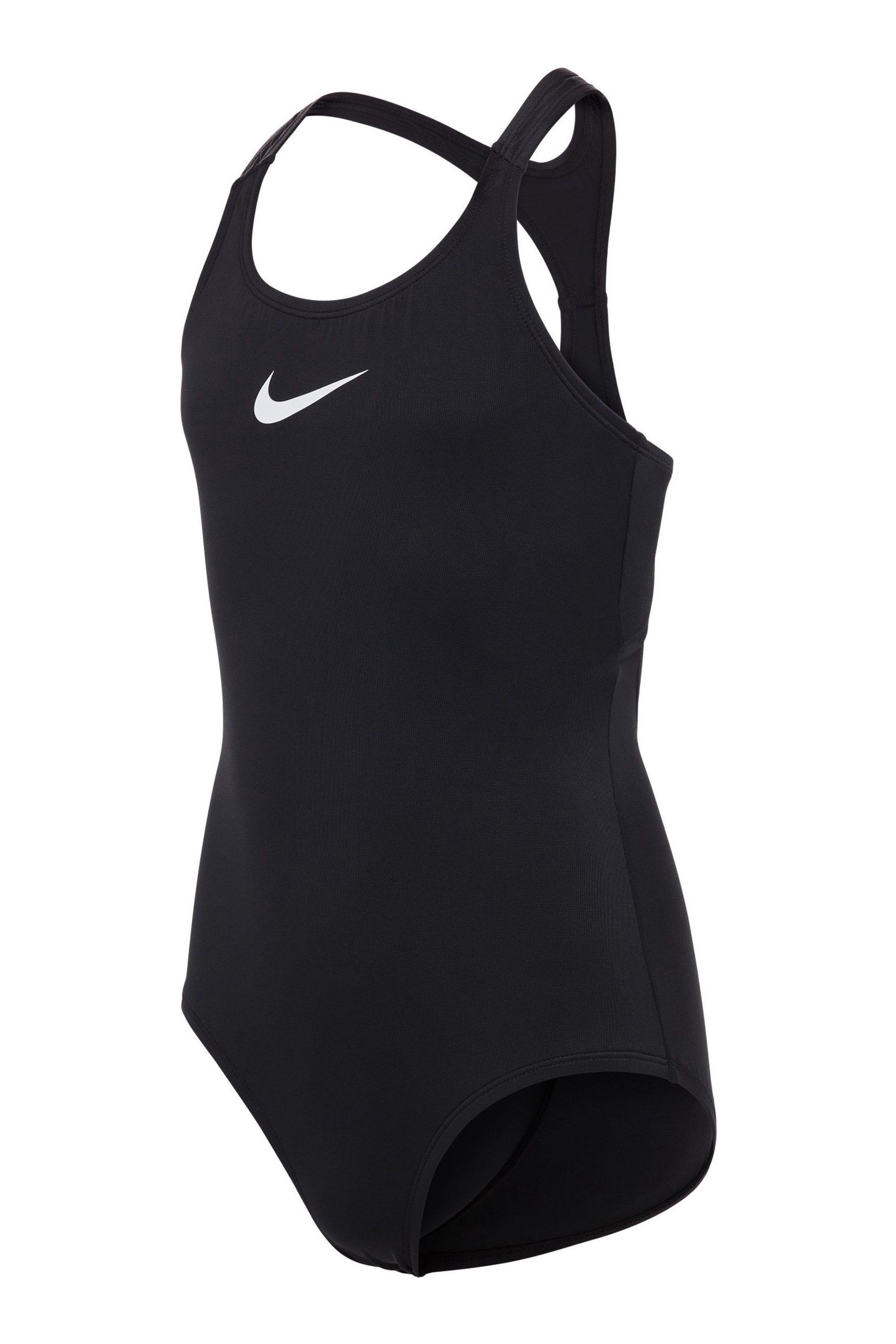 Nike solid swimsuit discount in black