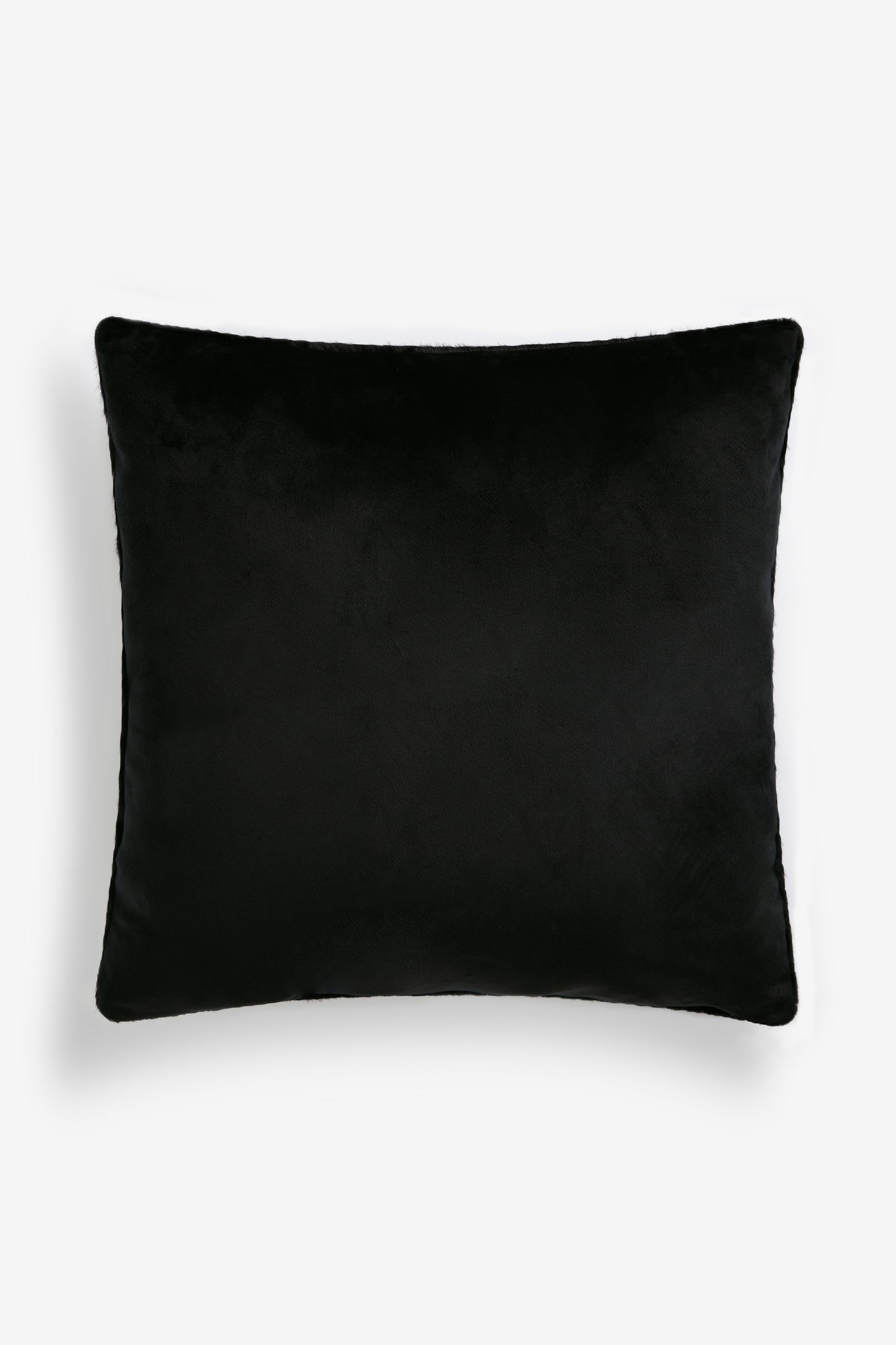 Black faux fur cushion shop