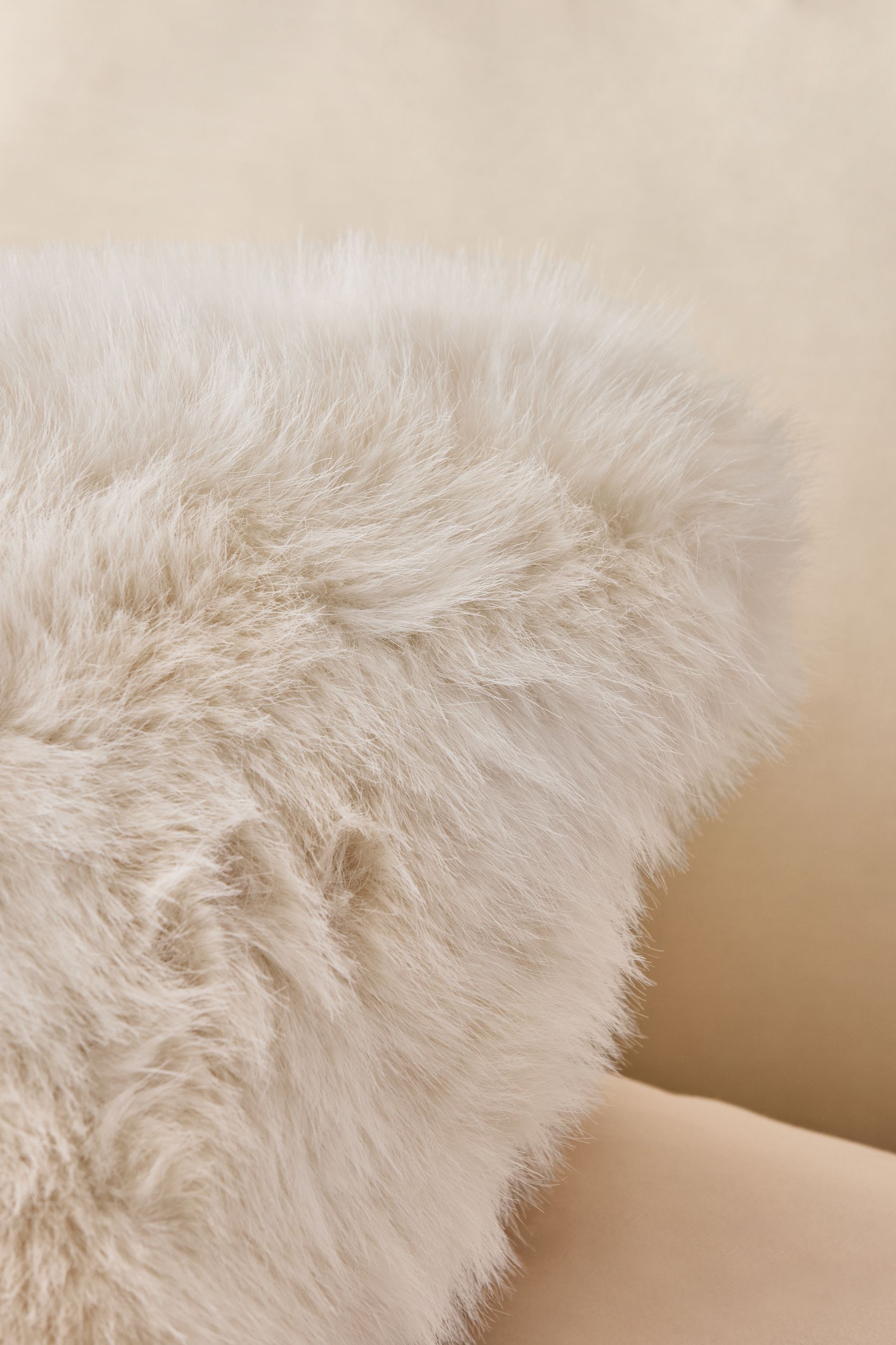 Buy Ivory 43 x 43cm Loulou Faux Fur Cushion from Next Luxembourg