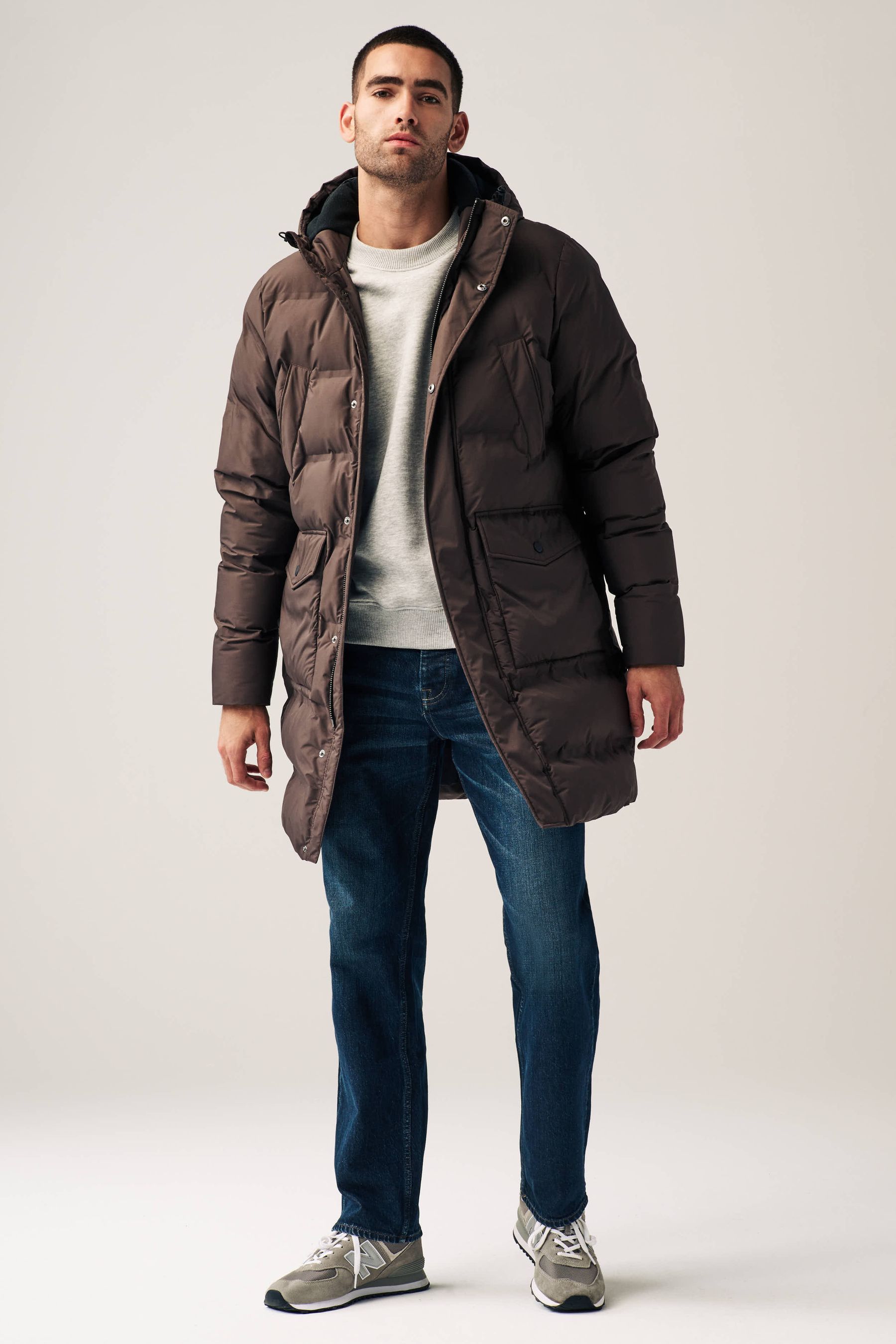 Acheter Marron chocolat Doudoune longue impermeable from Next Luxembourg
