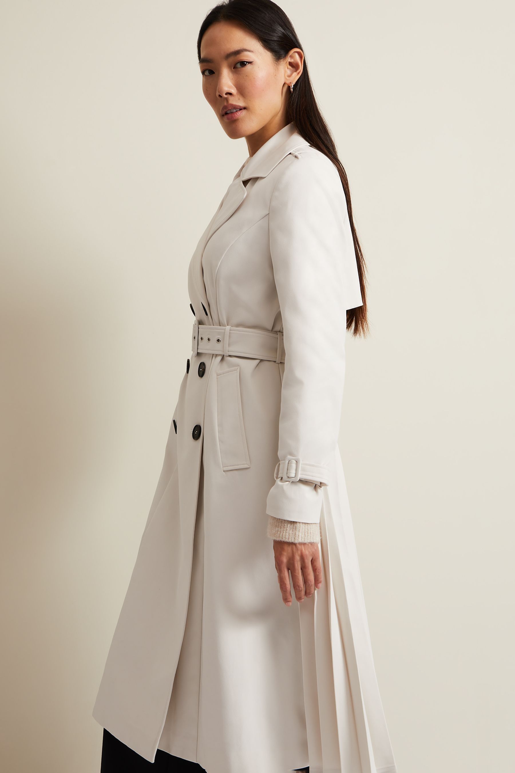 Buy Phase Eight Cream Eleanor Pleat Back Trench Coat from the Next UK online shop