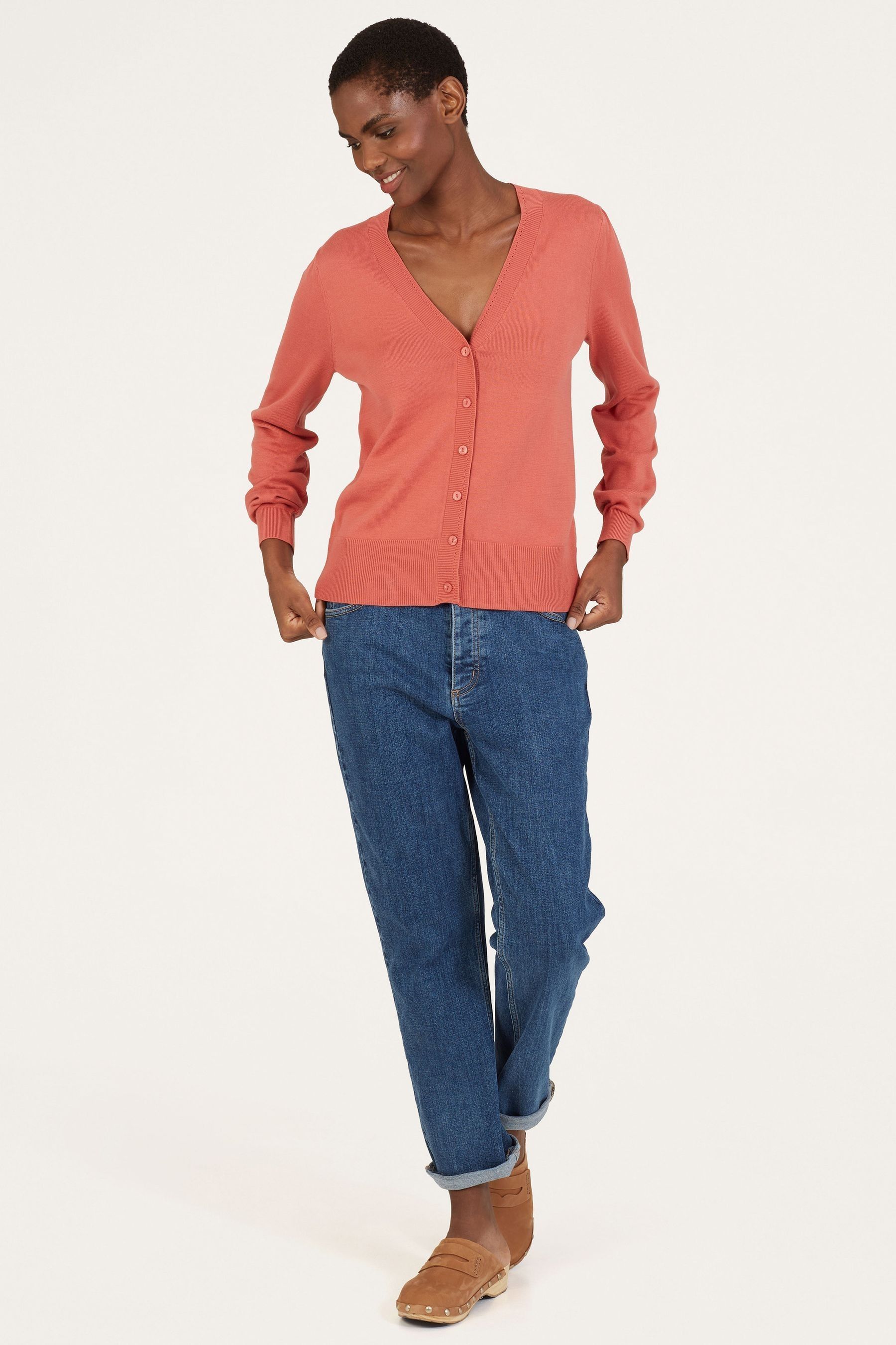 Buy Thought Red Dotti Organic Cotton V Neck Cardigan from Next Luxembourg