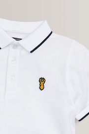 White Short Sleeve Polo Shirt (3-16yrs) - Image 4 of 4